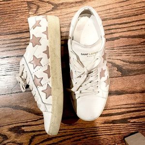 Saint Laurent Rose Star Court Classic California Low Top Sneakers - 39